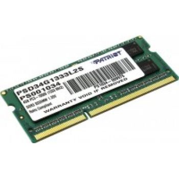Модуль памяти Patriot Memory DDR3,4Gb, SO-DIMM 1333Mhz PC3-10600 CL11 - 4Gb PSD34G13332S,1,35V