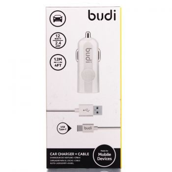 Зарядное устройство Budi M8J062T 2.4A + Type-C cable White