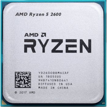 Процессор AMD Ryzen 5 2600 (3900MHz/AM4/L2+L3 19456Kb) YD2600BBM6IAF OEM