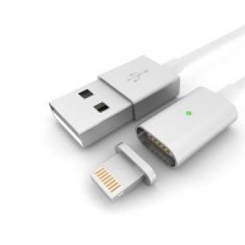 Аксессуар Partner USB 2.0 - 8 pin 1m Silver - магнитный кабель, Apple