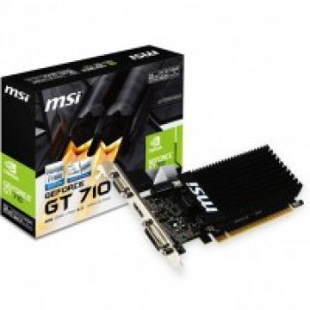 MSI GeForce GT 710 954Mhz PCI-E 2.0 1024Mb 1600Mhz 64 bit DVI HDMI HDCP Low Profile GT 710 1GD3H LP