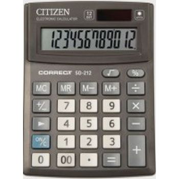 Калькулятор настольный CITIZEN Correct настольн.SD-212, 12 разр, черн